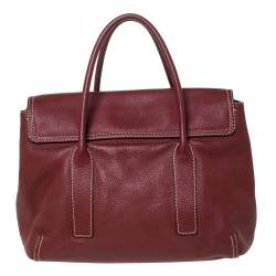 Carolina Herrera Red Leather Flap Satchel