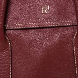 Carolina Herrera Red Leather Flap Satchel