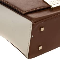 مملوكة مسبقًا Carolina Herrera Bicolor Leather Flap Shoulder Bag