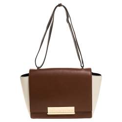 مملوكة مسبقًا Carolina Herrera Bicolor Leather Flap Shoulder Bag