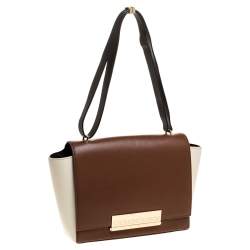 مملوكة مسبقًا Carolina Herrera Bicolor Leather Flap Shoulder Bag