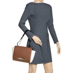 مملوكة مسبقًا Carolina Herrera Bicolor Leather Flap Shoulder Bag