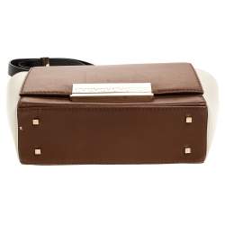 مملوكة مسبقًا Carolina Herrera Bicolor Leather Flap Shoulder Bag