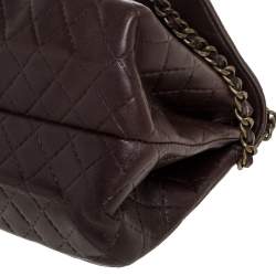مملوكة مسبقًا CH Carolina Herrera Dark Brown Leather Bow Shoulder Bag