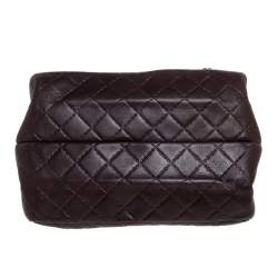 مملوكة مسبقًا CH Carolina Herrera Dark Brown Leather Bow Shoulder Bag