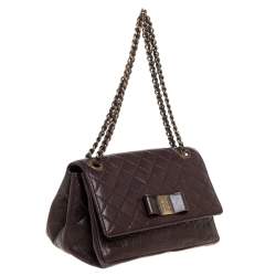 مملوكة مسبقًا CH Carolina Herrera Dark Brown Leather Bow Shoulder Bag