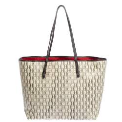 Pre Owned حقيبة يد سي أتش كارولينا هيريرا شوبر بلاستيك مشمع مونوغرامي بني و بيج