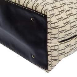 Pre Owned حقيبة يد سي أتش كارولينا هيريرا شوبر بلاستيك مشمع مونوغرامي بني و بيج