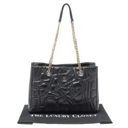 مملوكة مسبقًا حقيبة يد سي أتش كارولينا هيريرا شوبر جلد مبطنة سوداء