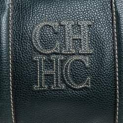 Pre Owned Carolina Herrera Green Monogram Leather Andy Boston Bag