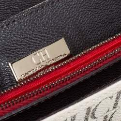 Pre Owned حقيبة كارولينا هيريرا يد علوية كنفاس مونوغرامي و جلد متعدد الألوان