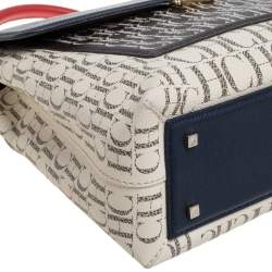 Pre Owned حقيبة كارولينا هيريرا يد علوية كنفاس مونوغرامي و جلد متعدد الألوان