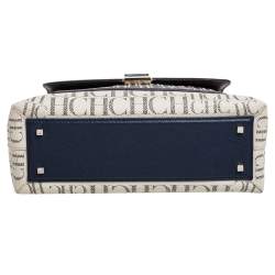 Pre Owned حقيبة كارولينا هيريرا يد علوية كنفاس مونوغرامي و جلد متعدد الألوان