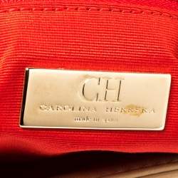 Pre Owned CH Carolina Herrera Beige Quilted Leather Shoulder Bag