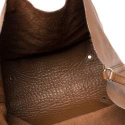 Pre Owned Carolina Herrera Brown Monogram Leather Matryoshka Tote