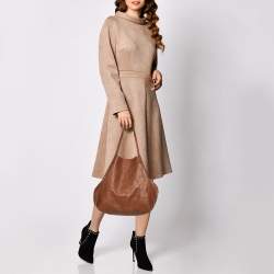 Pre Owned Carolina Herrera Brown Monogram Leather Matryoshka Tote