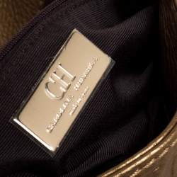 Pre Owned حقيبة كتف كارولينا هيريرا أودري جلد مونوغرامية ذهبية