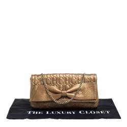 Pre Owned حقيبة كتف كارولي نا هيريرا أودري جلد مونوغرامية ذهبية