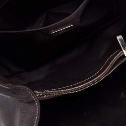 Pre Owned Carolina Herrera Brown Monogram Leather Matteo Tote