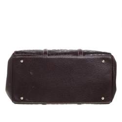 Pre Owned Carolina Herrera Brown Monogram Leather Matteo Tote