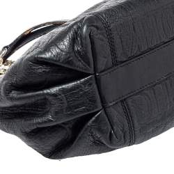 Pre Owned حقيبة يد كارولينا هيريرا بوبي جلد مونوغرامي أسود