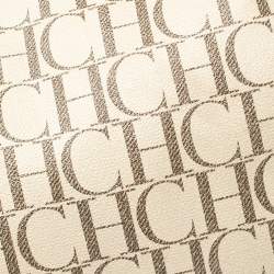Pre Owned Carolina Herrera Brown/White Monogram Coated Canvas Chain Tote