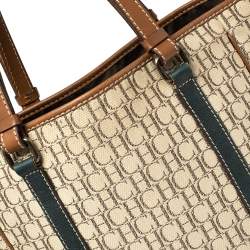 Pre Owned Carolina Herrera Multicolor Canvas and Leather Tote