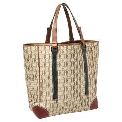 Pre Owned Carolina Herrera Multicolor Canvas and Leather Tote