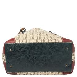 Pre Owned Carolina Herrera Multicolor Canvas and Leather Tote