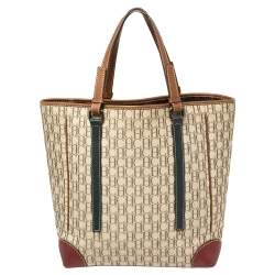 Pre Owned Carolina Herrera Multicolor Canvas and Leather Tote