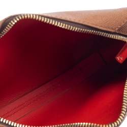 Pre Owned Carolina Herrera Brown Leather Zip Crossbody Bag