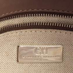 Pre Owned CH Carolina Herrera Old Rose Leather Flap Chain Clutch