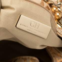 Pre Owned حقيبة يد كارولينا هيريرا يد سلسلة سويدي مونوغرامي بيج