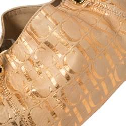 Pre Owned حقيبة يد كارولينا هيريرا يد سلسلة سويدي مونوغرامي بيج