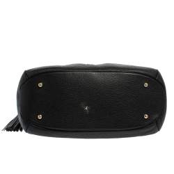 Pre Owned Carolina Herrera Black Pebbled Leather Hobo