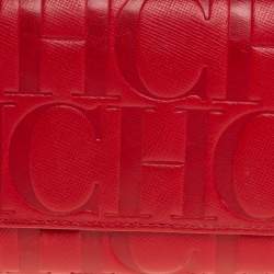 مملوكة مسبقًا محفظة كونتينتال كارولينا هيريرا جلد مونوغرامية حمراء 