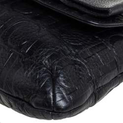 Pre Owned Carolina Herrera Black Monogram Leather Audrey Shoulder Bag