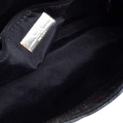 Pre Owned Carolina Herrera Black Monogram Leather Audrey Shoulder Bag