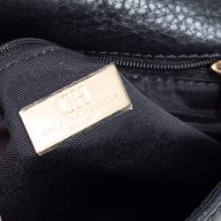 Pre Owned Carolina Herrera Black Monogram Leather Audrey Shoulder Bag