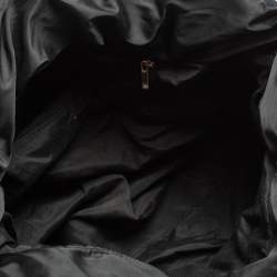 Pre Owned CH Carolina Herrera Black Embossed Nylon Bow Bucket Bag