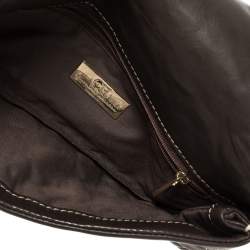 Pre Owned Carolina Herrera Black Monogram Leather Jerry Clutch