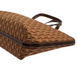 Pre Owned حقيبة يد شوبر سى أتش كارولينا هيريرا جلد وكانفاس مونوغرامى وكانفاس مونوغرامى بنى 