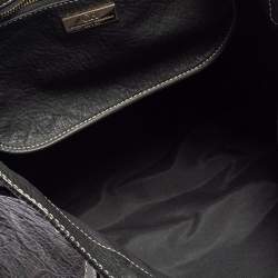 Pre Owned Carolina Herrera Black Monogram Embossed Leather Tote