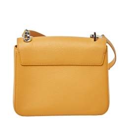 Pre Owned CH Carolina Herrera Mustard Leather Initials Insignia Shoulder Bag