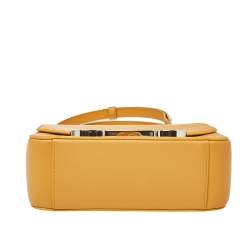 Pre Owned CH Carolina Herrera Mustard Leather Initials Insignia Shoulder Bag