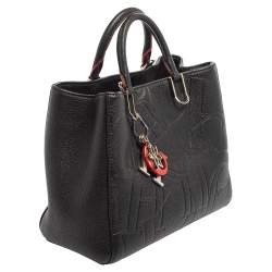 Pre Owned حقيبة يد سي أتش كارولينا هيريرا حلية جلد منقوش أسود