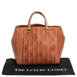 Pre Owned Carolina Herrera Brown Leather Andy Satchel