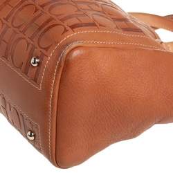 Pre Owned Carolina Herrera Brown Leather Andy Satchel