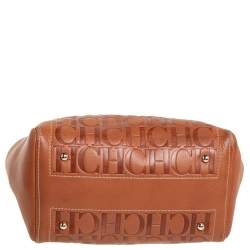 Pre Owned Carolina Herrera Brown Leather Andy Satchel