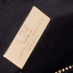 Pre Owned حقيبة يد كارولينا هيريرا شوبر جلد مبطن أسود